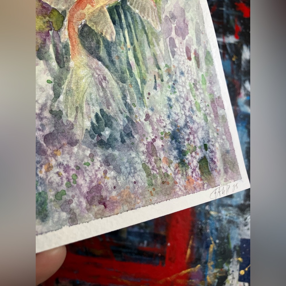 ORIGINAL Koi fish painting watercolor art artwork pond nature artwork US - Picture 7 of 9